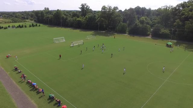 Aerial View of Soccer Game