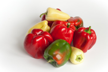 Peppers with a white background
