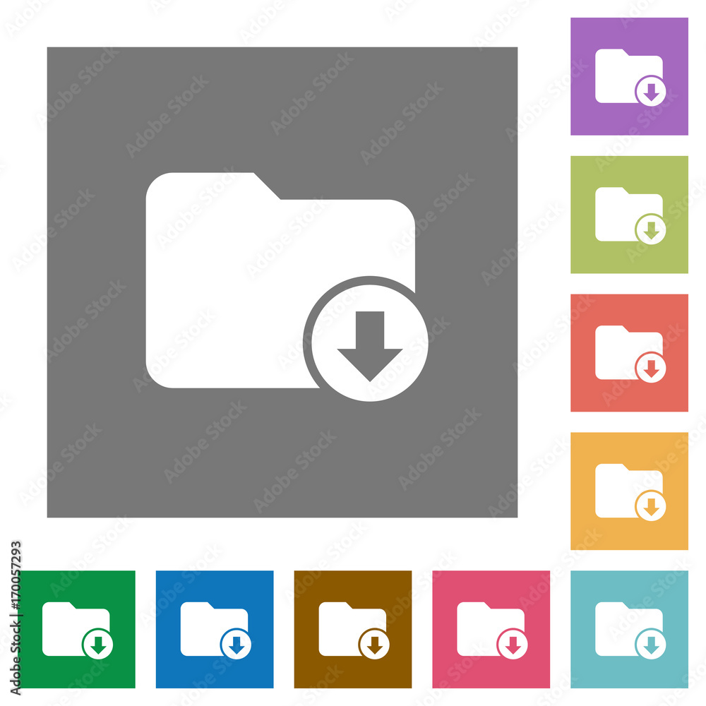 Poster move down directory square flat icons