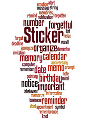 Obraz premium Sticker, word cloud concept 6
