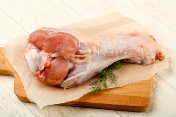 Raw turkey leg