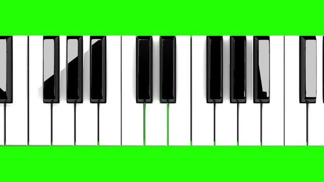 Piano Keyboard On Green Chroma Key.
Loop able 3DCG render Animation.