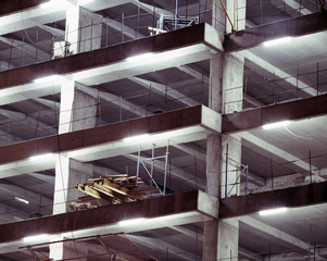 Fototapeta premium A construction in a city at night