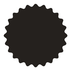 Icon of starburst, sunburst badge,label, sticker. Black on white color.  Vector illustration
