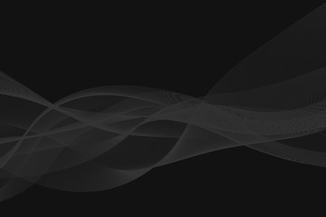 abstract wave flow smoke on dark background.vector and illustration