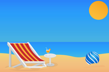 summer breach background with sun.vector and illustration
