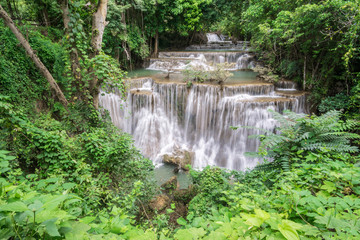 Huay Mae Kamin waterfall  at Khuean Srinagarindra National Park kanchanaburi povince , Thailand 
