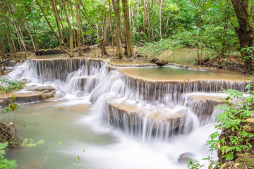 Huay Mae Kamin waterfall  at Khuean Srinagarindra National Park kanchanaburi povince , Thailand 
