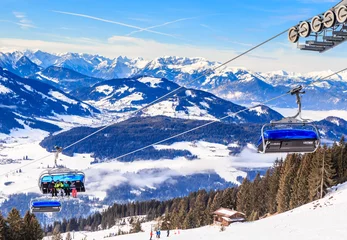 Fototapeten Ski lift.  Ski resort   Hopfgarten, Tyrol, Austria © Nikolai Korzhov