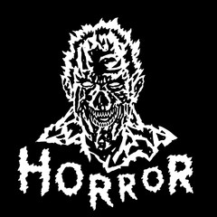 Naklejka premium Evil demon head with torn face. Vector illustration.