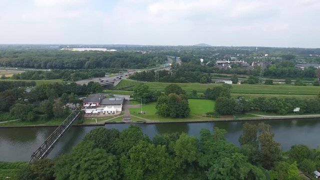 Aerial View Ruhr Vally Landscpe including Forest Highway Rivers and Landmarks 