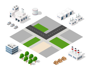City isometric set