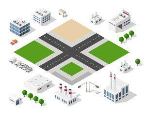 City isometric set