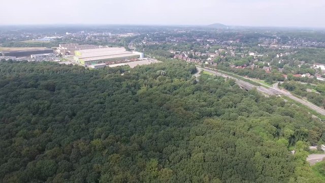 Aerial View Ruhr Vally Landscpe including Forest Highway Rivers and Landmarks 