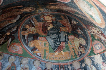 Damaged Christian frescoes