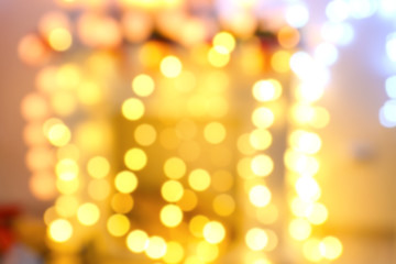 Obraz premium Blurred view of beautiful Christmas lights