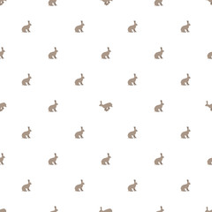 Vector seamless pattern with hares on white background