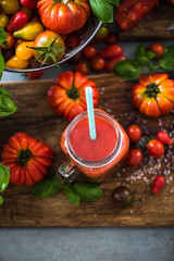 Tomato juice in mason jar