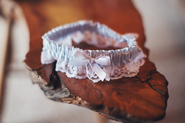 Pale Blue Lace Bridal Garter