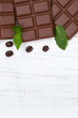 Schokolade Milchschokolade Tafel Essen hochkant Textfreiraum von oben