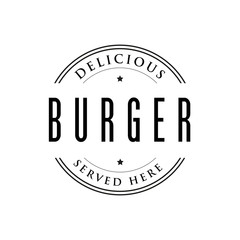 Burger vintage stamp black