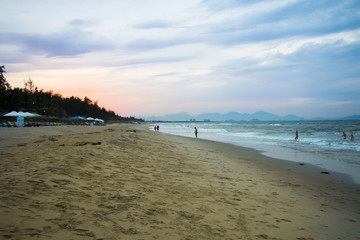 Cua dai beach sunset in Hoi an, Vietnam.