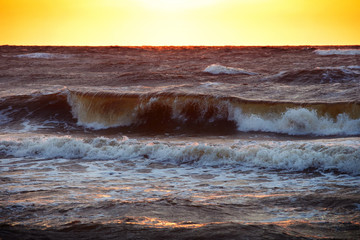 rough waves of Baltic sea