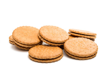 double biscuits with chocolate