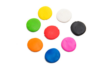 colors of modeling clay isolated