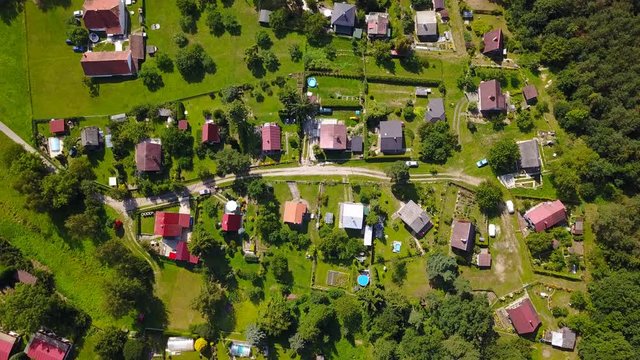 Aerial view of a Small Czech countryside village