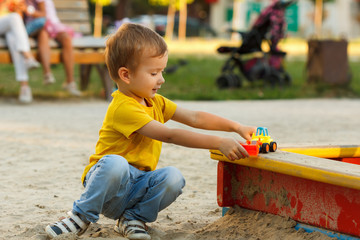 Child playing on playground.