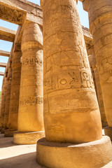Pillars of the Great Hypostyle Hall of Karnak, Egypt