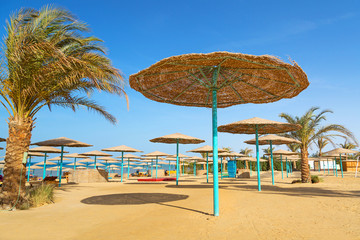Egyptian beach at sunny day in Hurghada