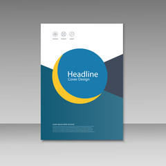 Abstract triangle line brochure cover design. A4 size template