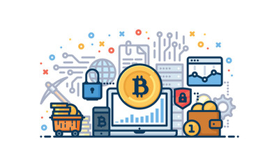 Cryptocurrency vector illustration