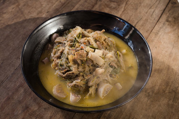 Mixed vegetables and mushroom spicy curry soup