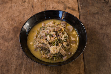 Mixed vegetables and mushroom spicy curry soup