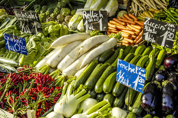 Gemüse am Markt, Österreich, Wien, 5. Bezirk, Naschmarkt