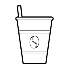 Disposable coffee cup icon Coffee time drink and beverage theme Isolated design Vector illustration