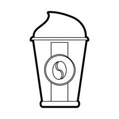 Disposable coffee cup icon Coffee time drink and beverage theme Isolated design Vector illustration
