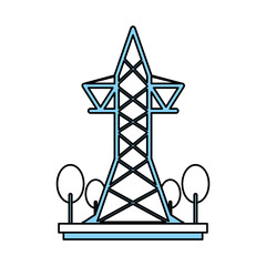 Electric tower icon save energy power and eco theme Isolated design Vector illustration
