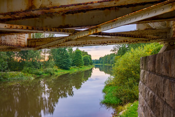 Fototapeta na wymiar River under a bridge