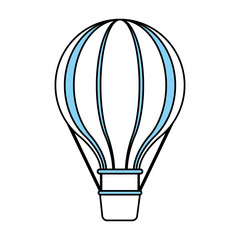 Hot air balloon icon Transportation adventure and journey theme Isolated design Vector illustration
