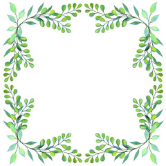Hand painted Watercolor Square Frame