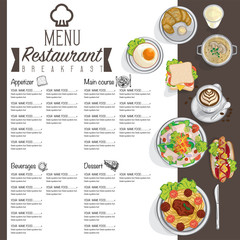 menu breakfast food restaurant template design hand drawing graphic