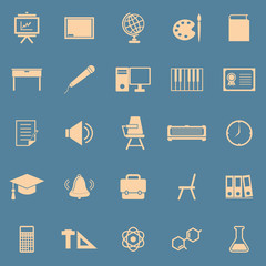 Classroom color icons on blue background