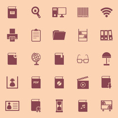 Library color icons on orange background