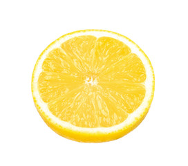 Slice of Lemon isolated on white background