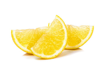 Slice of Lemon isolated on white background