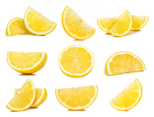 Set of Slice Lemon isolated on white background